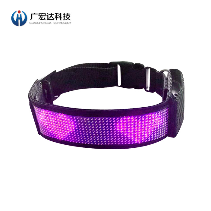 led發(fā)光寵物項圈夜間防丟失遛狗LED柔性顯示屏