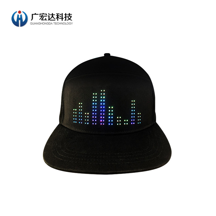 LED柔性顯示屏帽子DIY發(fā)光走字帽子遮陽(yáng)防曬帽子軟屏
